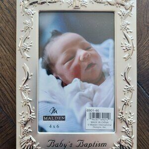 Baby Baptism Silver Tone Frame NWT